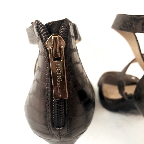 BCBGeneration Pumps Criss-Cross Heels Sandals Brown Shoe Size 7.5M - Picture 6 of 9
